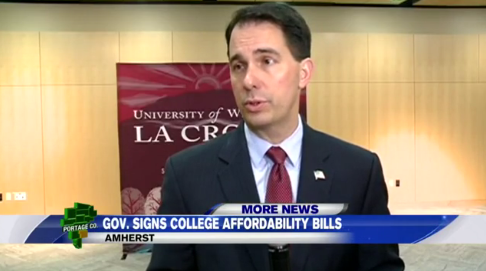 Governor Scott Walker signs college affordability laws (WSAW)